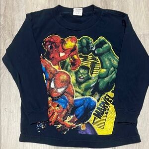 Marvel Kids Black Graphic Long Sleeve Shirt